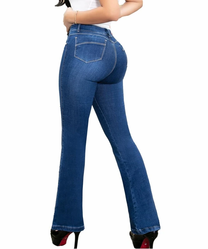 ARANZA Pantalones Colombianos Levanta Cola | Butt Lifting Jeans for Women Colombian Jeans for Women Butt Lift Boot Cut Jeans Blue, Bootcut 34463, 1 - Image 1