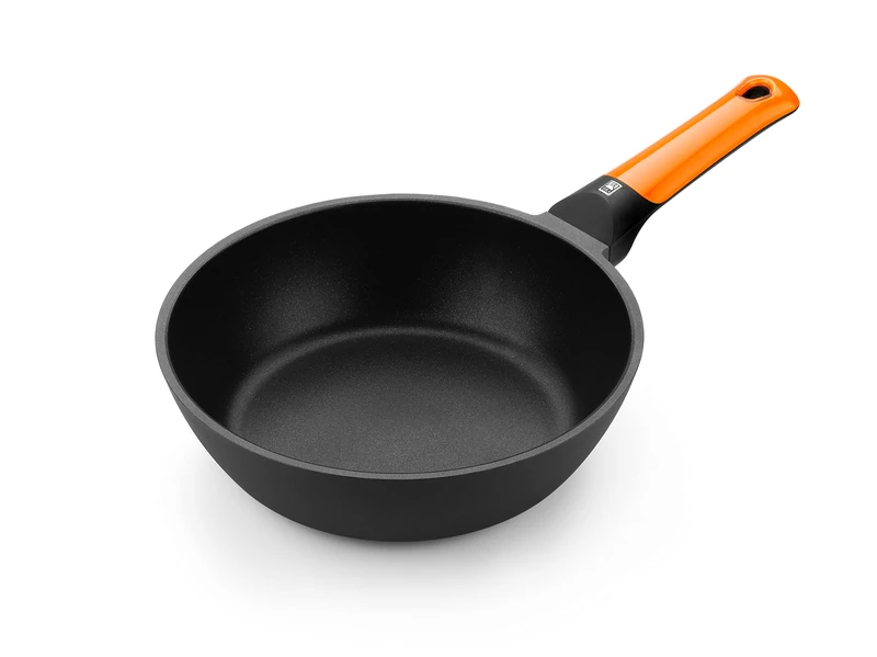 Braisogona Efficient Orange Deep Frying Pan 20 cm, Cast Aluminium with Non-Stick Platinum Plus, Suitable for All Hobs Including Induction, PFOA