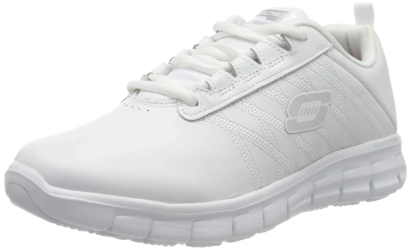 Skechers SURE TRACK ERATH - II, Girl's Sure Track Erath - Ii, White (White Leather Wht), 2 UK (35 EU)