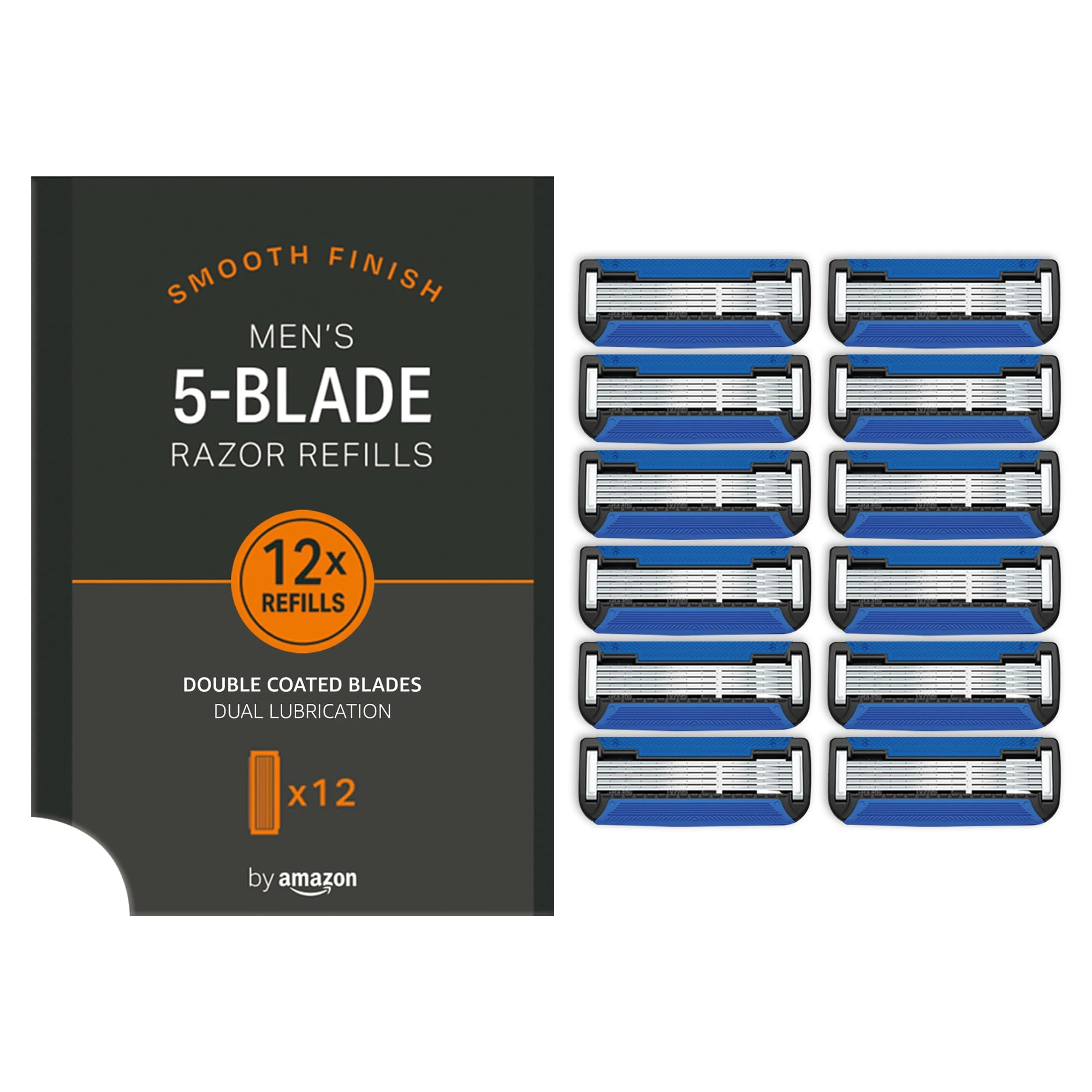 by Amazon 5-Blade Replacement Cartridges For Man, Pack of 12