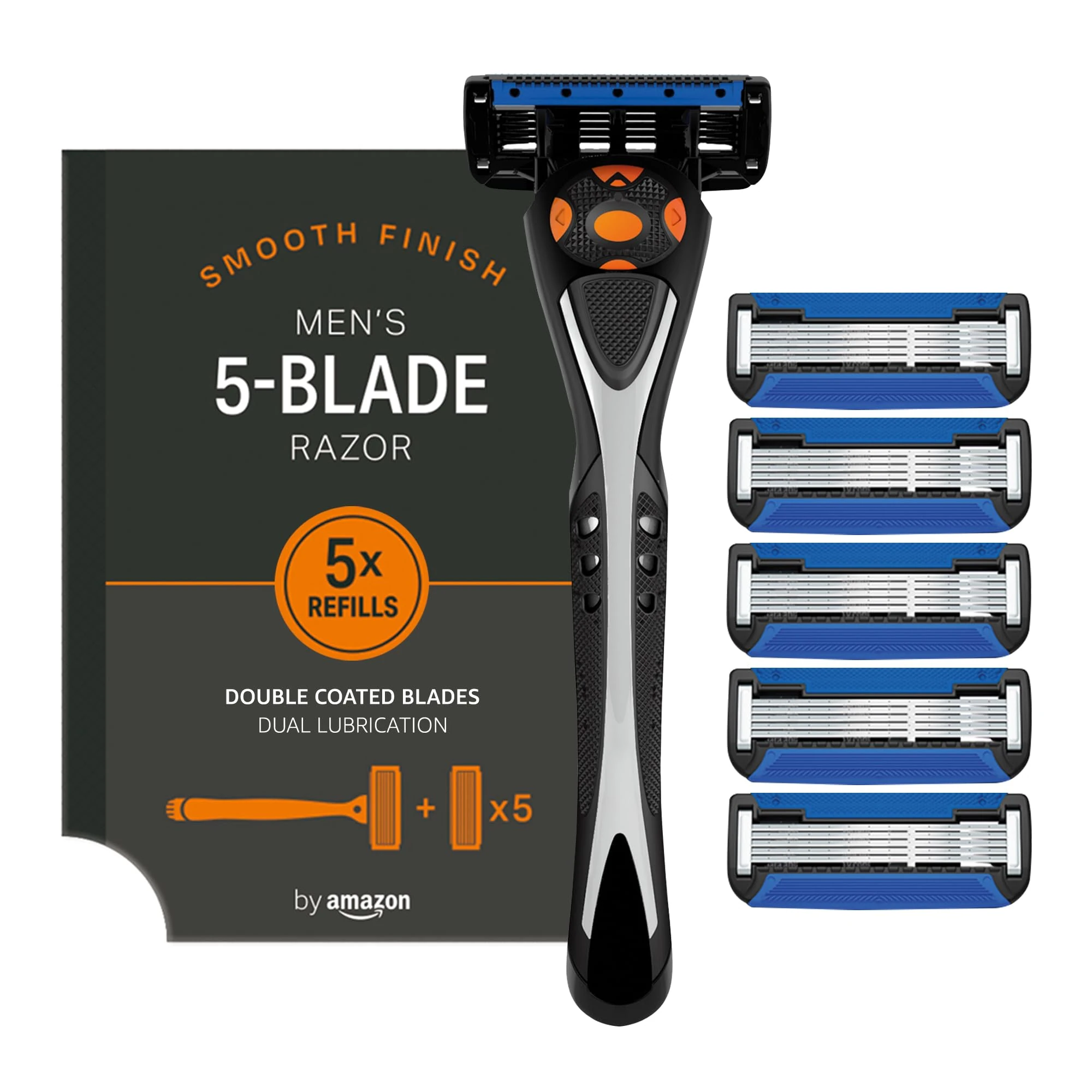 by Amazon Male 5 blade men's razor with 5 Count refill