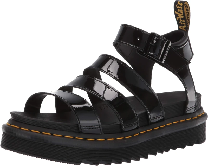 Dr. Martens Women's Blaire Sandals, Black (Black Patent Lamper 001), 6.5 UK