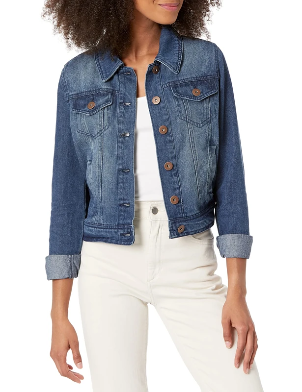 Dollhouse Women's Denim Jacket, Dark wash, S - Image 1