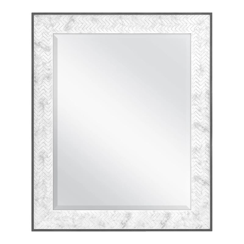 MCS 22x28 Inch Chevron, 28x34 Overall Size, Marble (66945) Mirror - Image 1