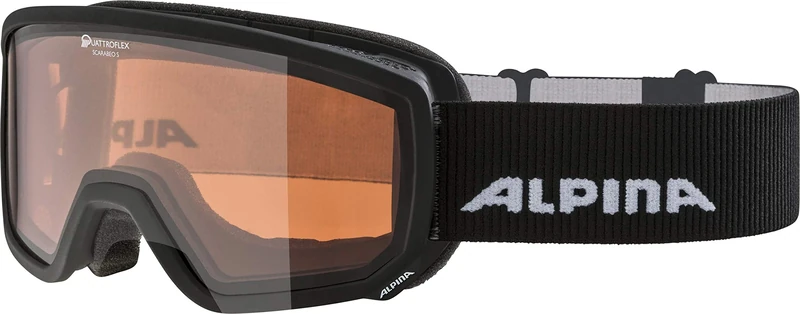 ALPINA Unisex - Adult, SCARABEO S QH ski goggles, black, One Size