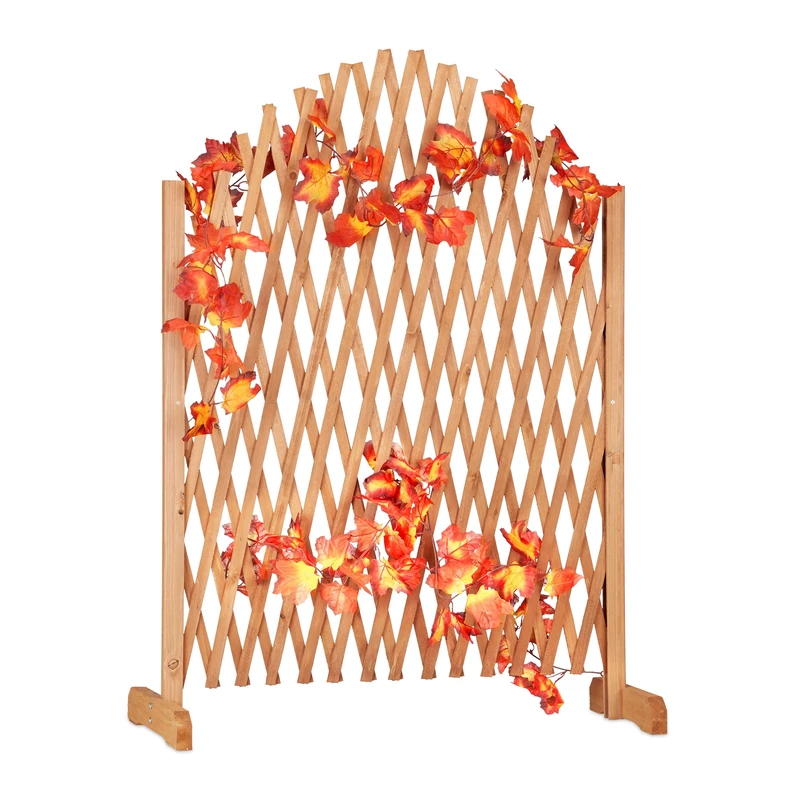 Relaxdays Wooden Trellis, Extendable, Freestanding, Garden Lattice, Balcony Climbing Aid, HxWxD: 100 x 165 x 30 cm, Brown