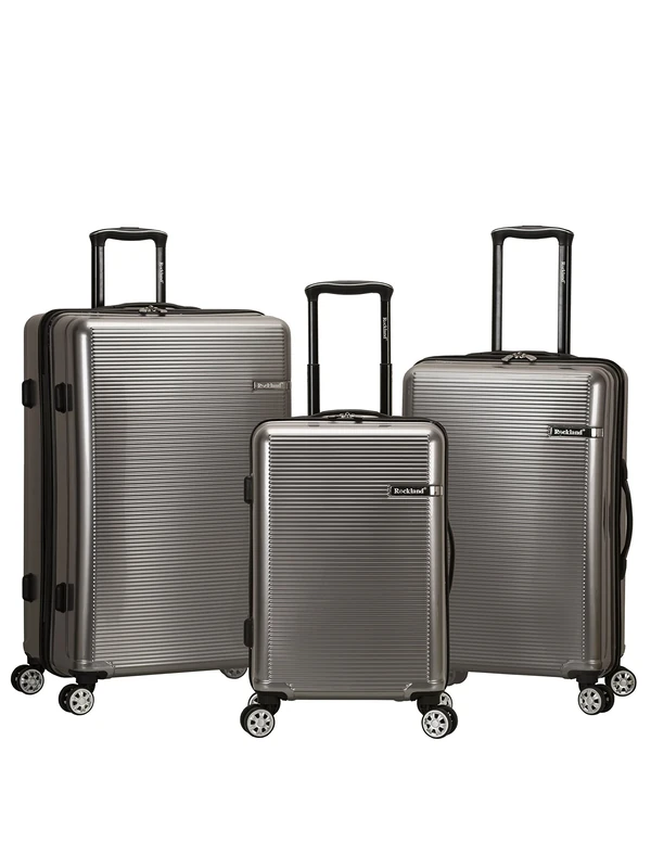 Rockland Horizon 3 Piece Polycarbonate/abs Upright Set, Silver