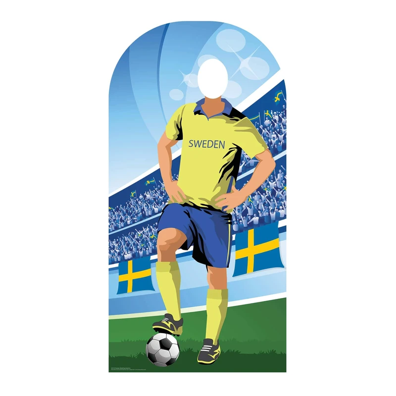 Sweden (World Cup Football Stand-in) Adult Size 6ft /190cm Tall with Free Mini Destop Cut Out