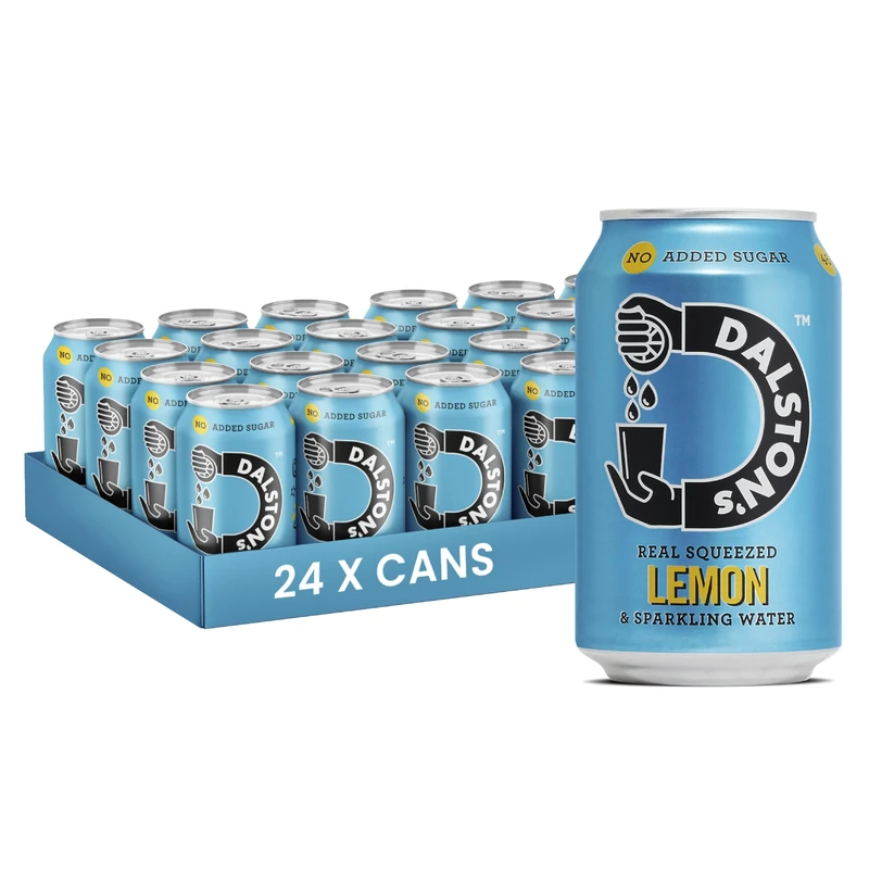 Dalston's Sparkling Lemon Soda (24 x 330ml) - Real Squeezed Lemon & Sparkling Water - 46 Kcal - No Added Sugar - No Artificial Sweeteners - Healthy Alternative - Low Calorie - Vegan