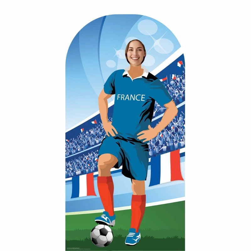 SC1163 Star Cutouts France World Cup 2026 Stand-In Cardboard Cutout – Life Size 190cm (6ft) Football Photo Prop Party Decoration - Image 1