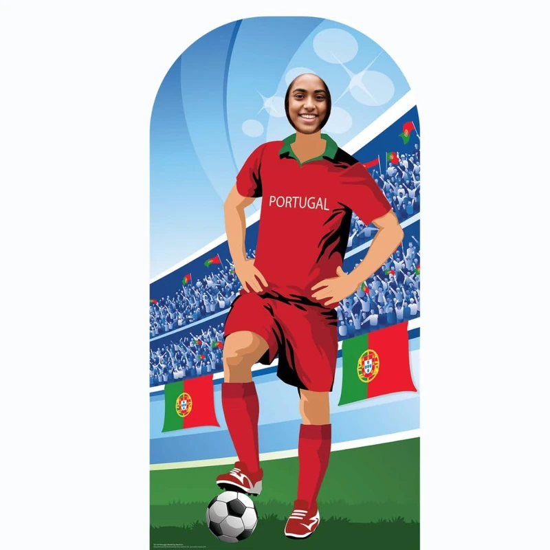 Portugal (World Cup Football Stand-in) Adult Size 6ft /190cm Tall with Free Mini Destop Cut Out