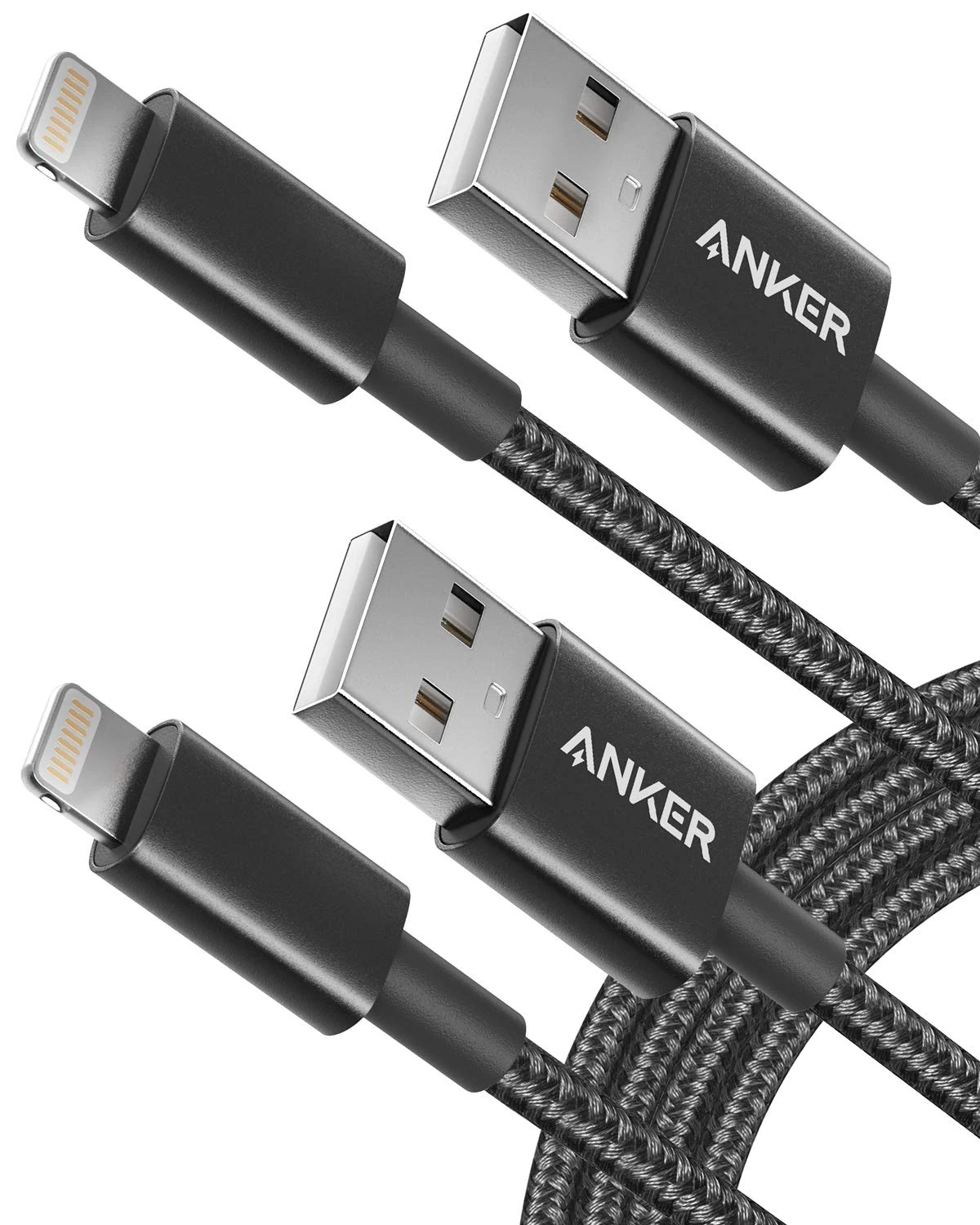 Anker iPhone Charger Cable, (2-Pack) 6ft Lightning Cable, Premium Nylon USB-A to Lightning Cable, MFi Certified iPhone Charger Cable for iPhone SE/Xs/XS Max/XR/X/8 Plus/7/6 Plus, iPad, and More.
