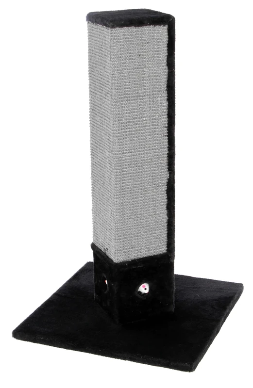 Kerbl 4-Corner Scratching Post with 3 Side Sisal Mat, Black