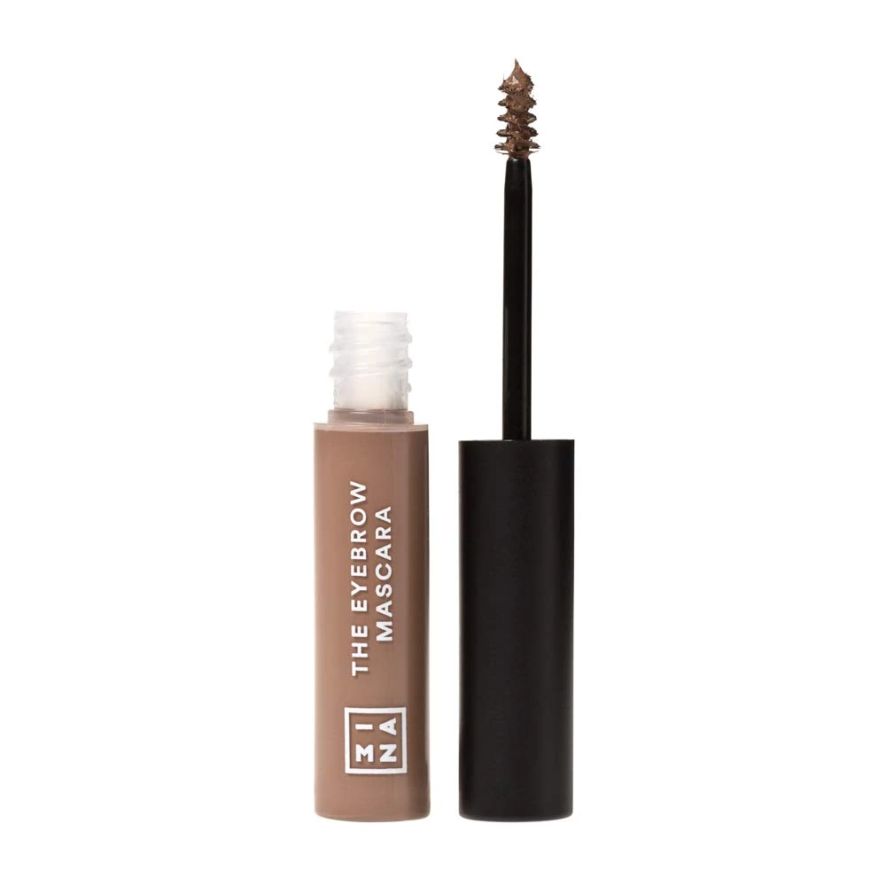 3INA MAKEUP - Vegan - Cruelty Free - The Eyebrow Mascara 202 - Brown - Fixes, Defines, Adds Volume and Control Brows -Non Sticky Gel Formula - Dense & Fuller Brows - Multiplier Effect - Good Adhesion