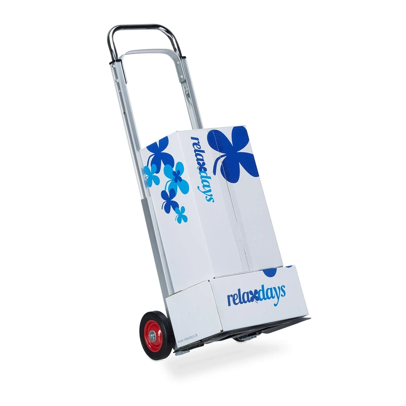 Relaxdays Hand Truck for up to 200 kg, Multifunctional Transport Trolley, Lightweight, Professional, Metal, Silver