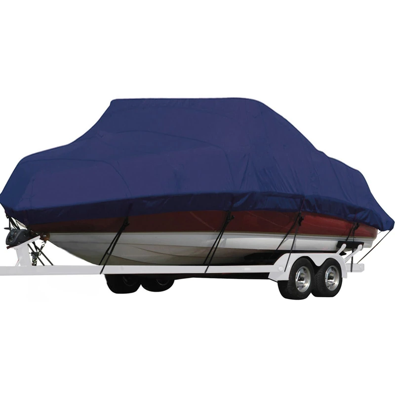Seamander Heavy Duty Polyester Boat Cover, Solution-Dyed Yarn Marine Grade,Waterproof Fits Bass Boat, V-Hull Tri-Hull Boat,Fish & Ski Boat, Runabout Bowrider Boat, 20' 21' 22' Length