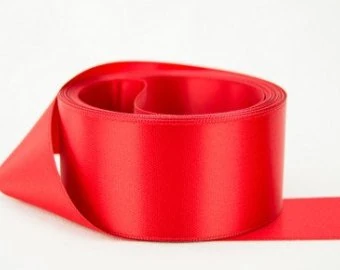 Satin Ribbon Double Sided 38mm Wide - 5 Meters (Red) Perfect for Gifts Wrap Sew Party, Decorations Events Dress Wedding Christmas Crafts, Bows Car, DIY, Bouquets, Cake More