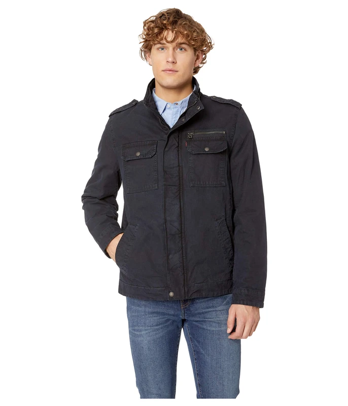Levi's Men's Washed Cotton Military Jacket - Navy - Image 1