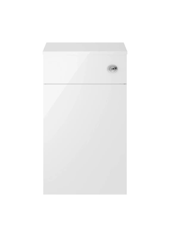 Nuie MOE142 Athena ǀ Modern Bathroom Floor Standing Unit (Excludes WC Pan and Cistern), 853mm x 500mm x 260mm, Gloss White, 500 mm