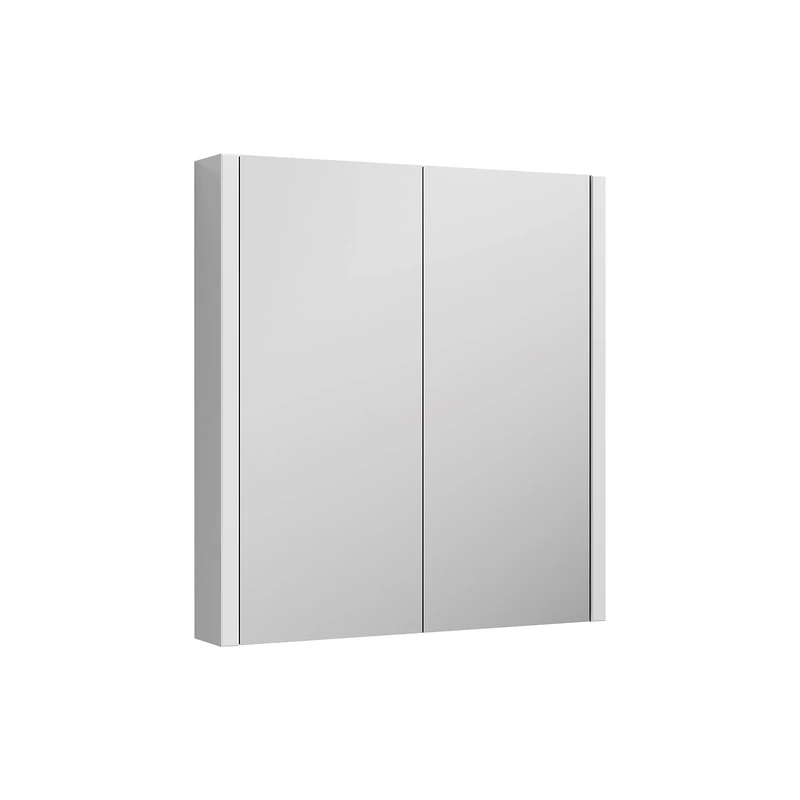 Nuie NVM113 Parade | Modern Bathroom Wall Hung 2 Door Mirror Cabinet, 650mm x 617mm, Gloss White, 600 mm
