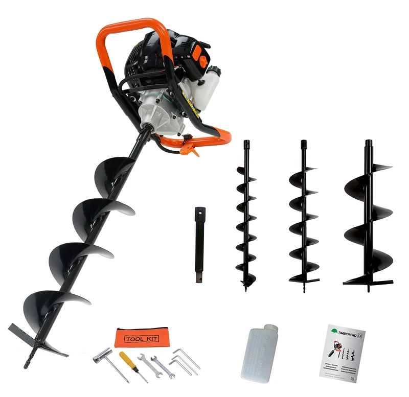 52CC Petrol Earth Auger, Ground Drill, Post Hole Borer, Driller 4",6", 8" + EXTENTION