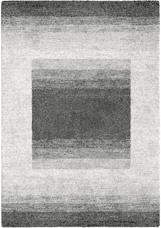 ASPECT Silver Nugget Contemporary Boxes Pattern Minimalist Design Rug, Polypropylene, Black, 120_x_170_cm