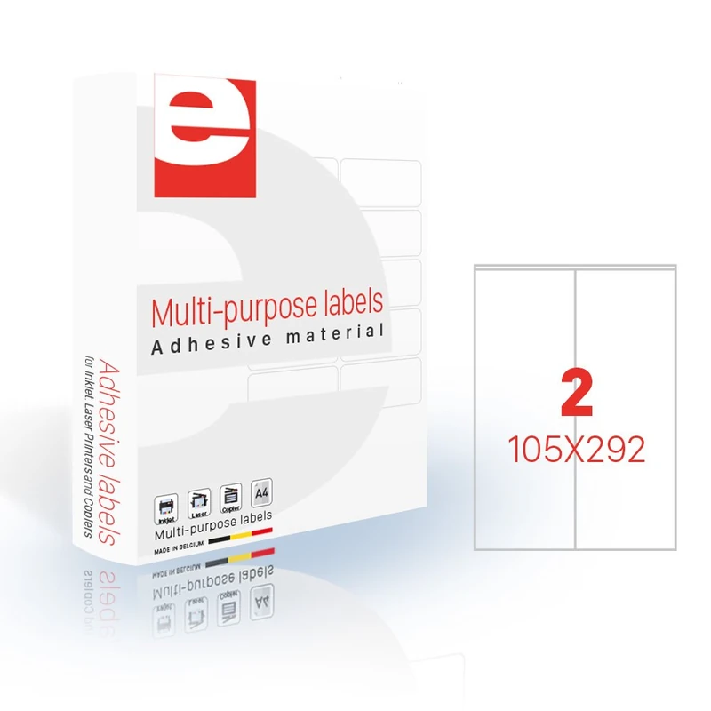 etilaser 30900056 Pack of 2 Labels 105 x 292 mm 500 A4 Sheets/Box - Image 1