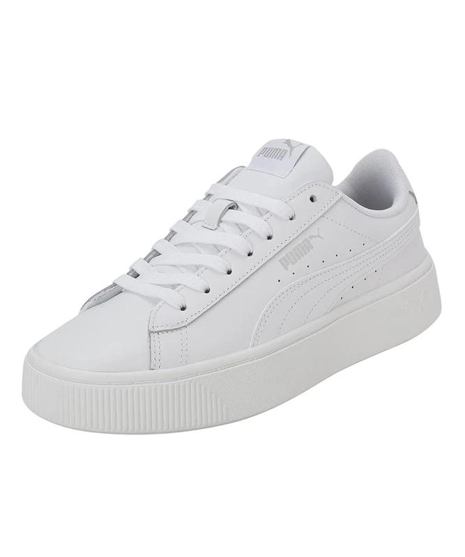 Puma Women Puma Vikky Stacked L Sneakers, Puma White-Puma White, 4 UK