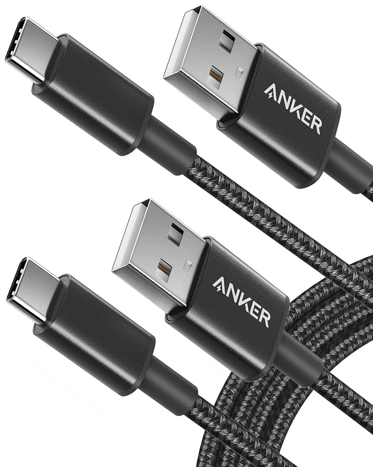 Anker USB C Charger Cable, 331 Type C Charger Cable Fast Charging USB C to USB 2.0 Double Braided Nylon Cable for Samsung Galaxy S21, S22, HTC 10, Sony XZ, LG V20 G5 G6, Xiaomi 5 (6 ft / 2 m, 2 Pack)