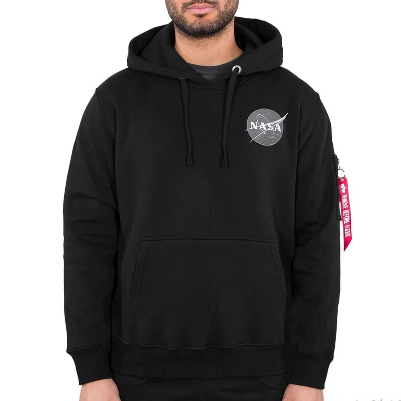 Alpha Industries Space Shuttle Hoody Hooded Sweat for Men Black