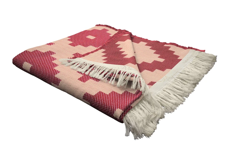 adam Blanket, 100% Organic Cotton – Red – Papaya, 145 x 190 cm