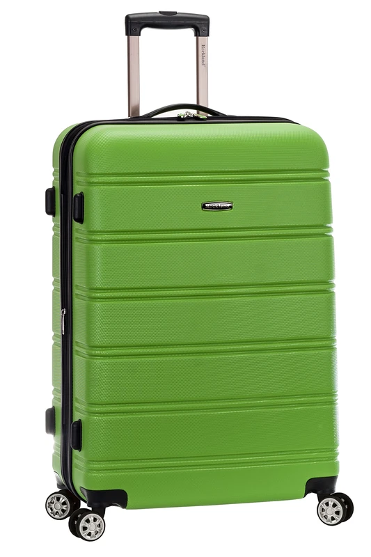 Rockland Melbourne Hardside Expandable Luggage with Spinner Wheels, Green, Checked Large 28", Green, Checked Large 28", Melbourne Hardside Expandable Spinner Wheel Luggage