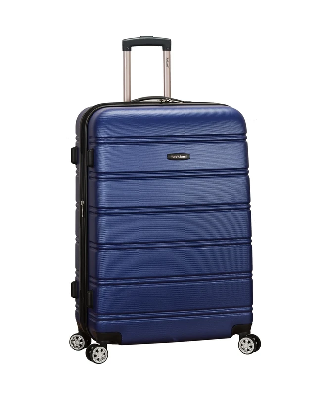 Rockland Melbourne Hardside Expandable Spinner Wheel Luggage, Blue, Checked-Large 28-Inch, Melbourne Expandable Hard Case