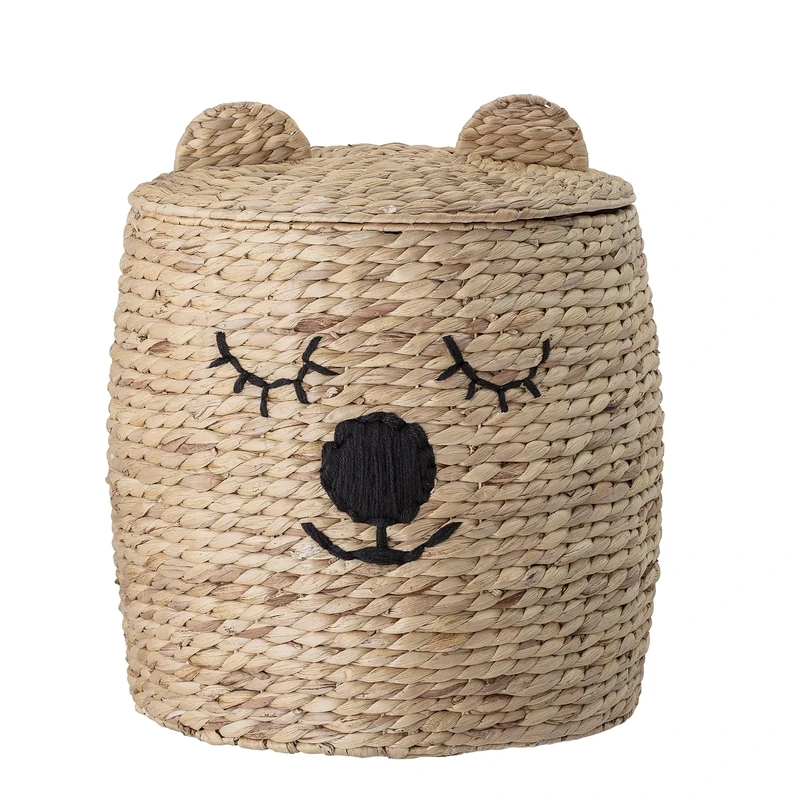 Bloomingville Basket with Lid, Natural, Water Hyacinth, 42 x 50 cm (L x H) - Image 1