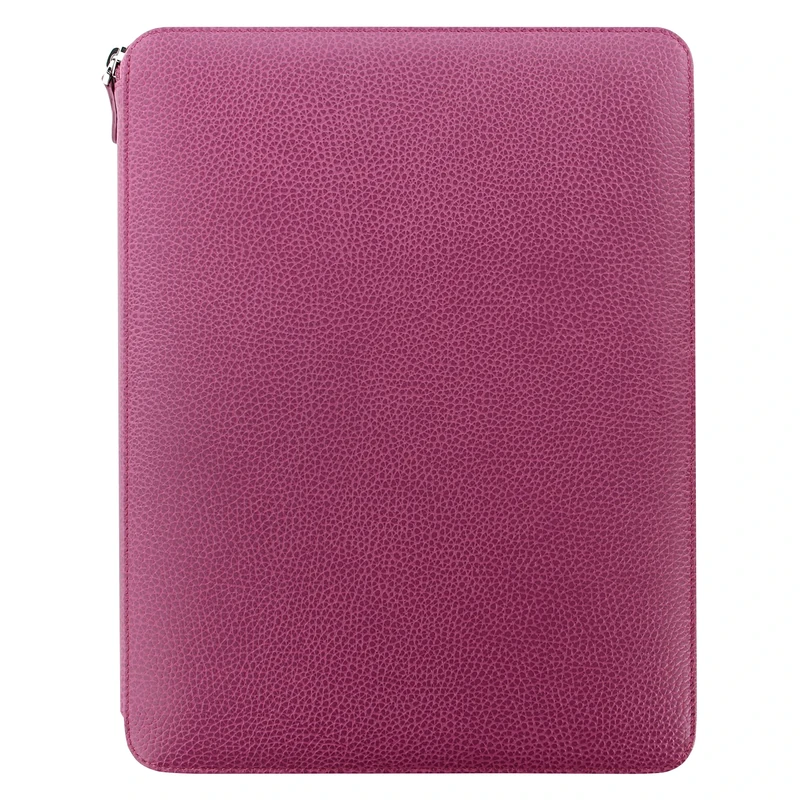 A4 Finsbury Zip Folio - raspberry