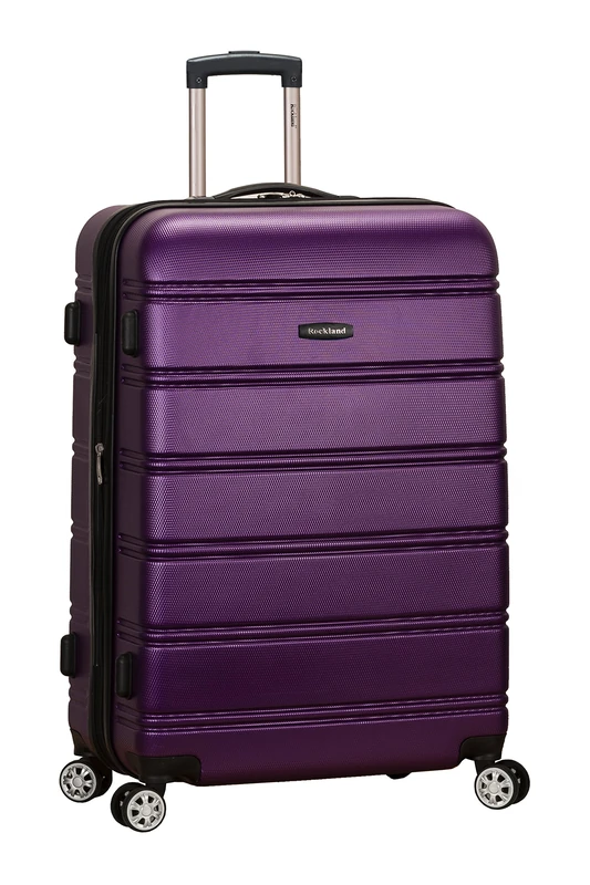 Rockland Melbourne Hardside Expandable Spinner Wheel Luggage, Purple, Checked Large 28", Melbourne Hardside Expandable Spinner Wheel Luggage