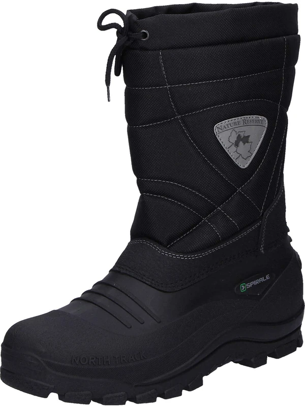 Spirale Men's Marco Snow Boots, Men Winter Boots, Fleece Lining with Insulating Foam, Insole Double Layer Felt, Black, 10 UK