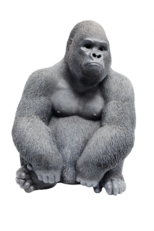 Kare Design Deco Figur Monkey Gorilla Side Medium, Black, Animal Motive, Gift Idea, Rome Decor, Home Decor for Living Room, Hallway, 39x30x28 cm (H/W/D)