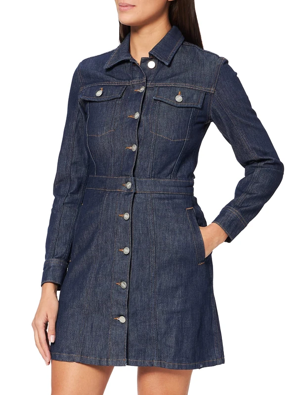 Wood Wood Women's Cori dress Midi A-Line Skirt, Blue (Indigo Rinse), 6 (Manufacturer Size: 34) - Image 1
