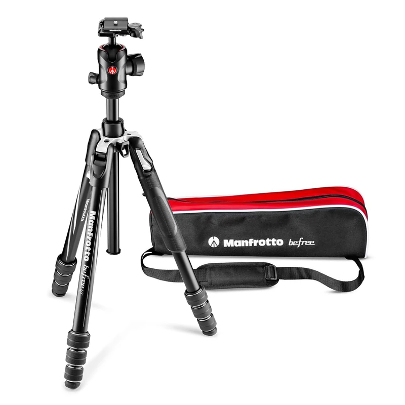 Manfrotto MKBFRTA4GT-BH Befree Advanced Travel Tripod, Twist Lock with Ball Head for Canon, Nikon, Sony, DSLR, CSC, Mirrorless, Up to 10 kg, Lightweight with Tripod Bag, Aluminium, Black