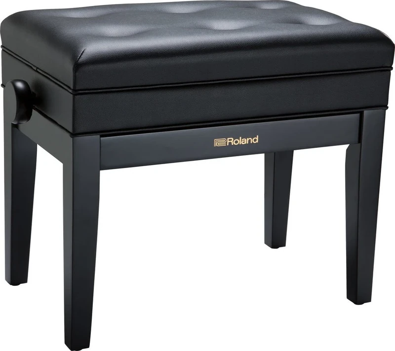 ROLAND,1 Piano Bench In Satin Black with Cushioned Vinyl Seat - Rpb-400Bk