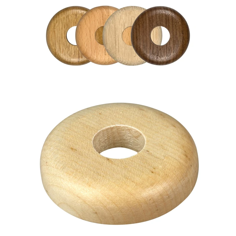 FUX 2 Radiator Pipe Covers Single Collars 15mm Maple Wood - Heater Covers - Floor Rings