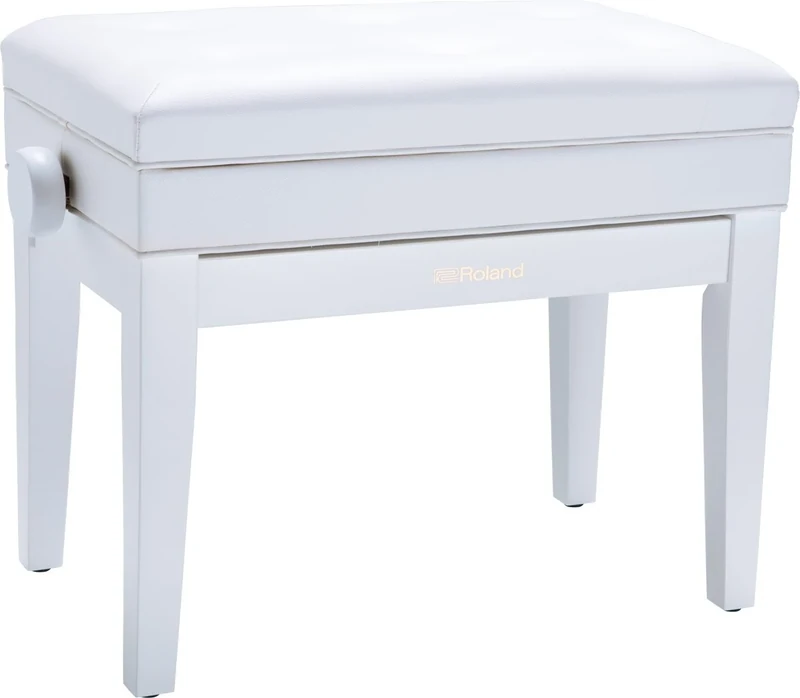 ROLAND,1 Piano Bench In Satin White with Cushioned Vinyl Seat - Rpb-400Wh