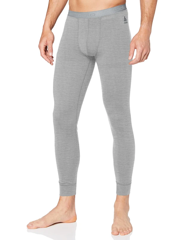 Odlo Men Functional Underwear Long Pants 100 Percent Merino 200 Gramm, Grey Melange - Grey Melange, XXL