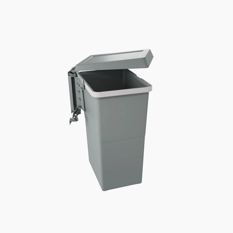 Elletipi PBN asg44 Line Swing 2.0 Automatic Dustbin Door Plastic Large Capacity 24 Litre, Nylon Loaded, Dark Grey, l.34 cm h.46 cm p.26 cm