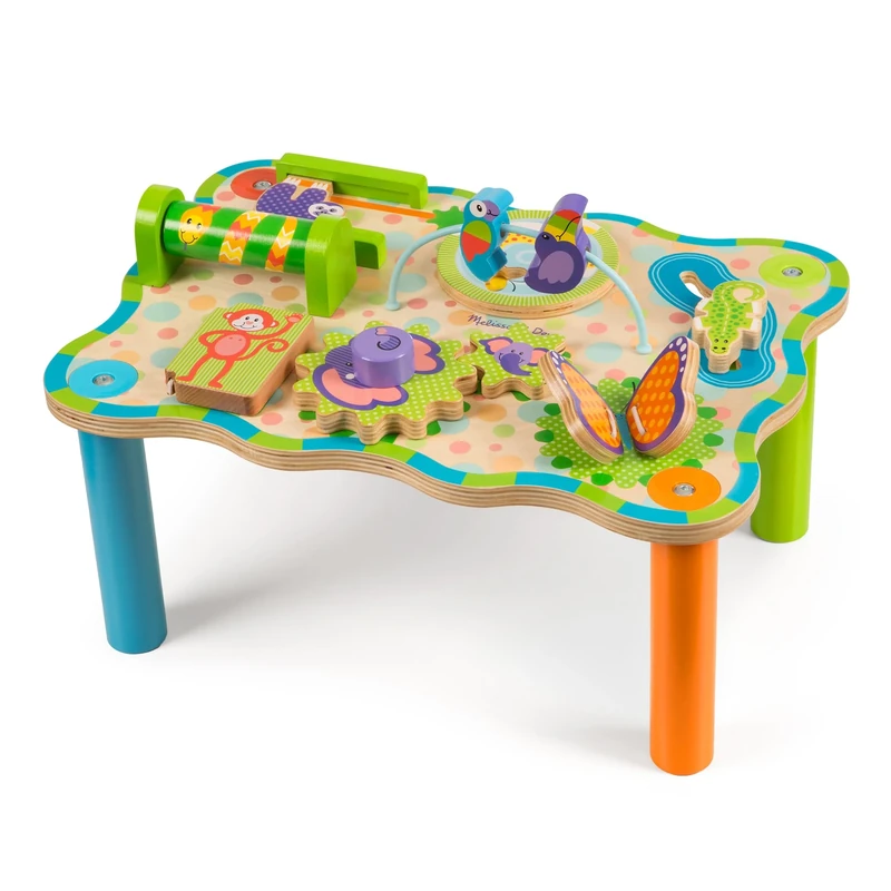 Melissa & Doug Jungle Activity Table Baby Play Wooden Toy 3+ Gift for Boy or Girl