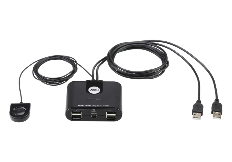 ATEN USB 2.0 4 Port Peripheral Sharing Switch US224, USB 2.0 compliant, support Windows, Linux,Mac and Sun, Overcurrent protection, Hot pluggable, UK #1 KVM Market Leader - Image 1