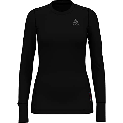 Odlo Women Functional Underwear Long Sleeve Shirt 100 Percent MERINO 200 GRAMM, black - black, XS