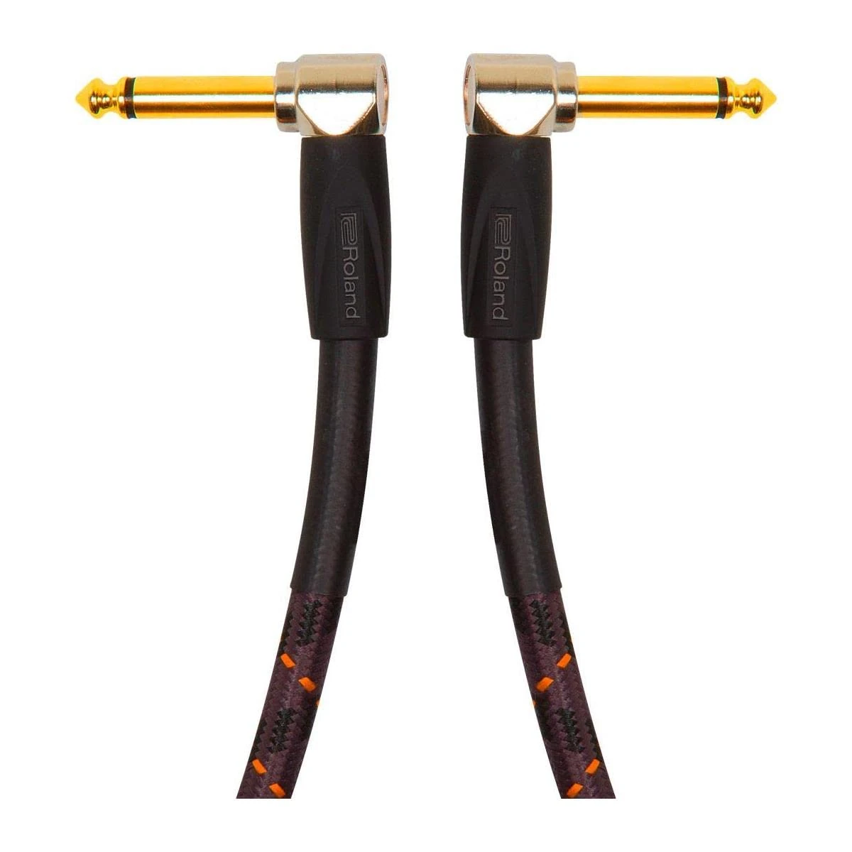 Roland Gold Series Instrument Cable, Angled/Angled 1/4-Inch Jack, 1-Foot