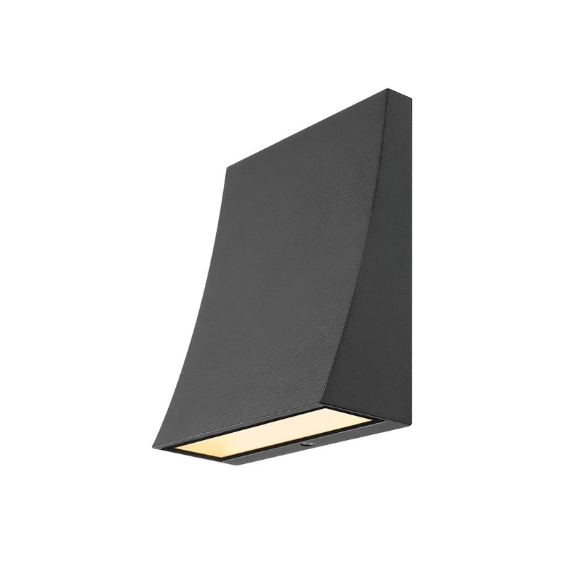 SLV Wall-Mounted Light DELWA Wide/Lighting for Walls, Paths, entrances, LED spot Outdoor, Surface-Mounted Light Outdoor, Garden lamp / IP44 3000K 10W 910lm Anthracite 100 Degrees